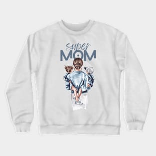 Super mom printed Crewneck Sweatshirt